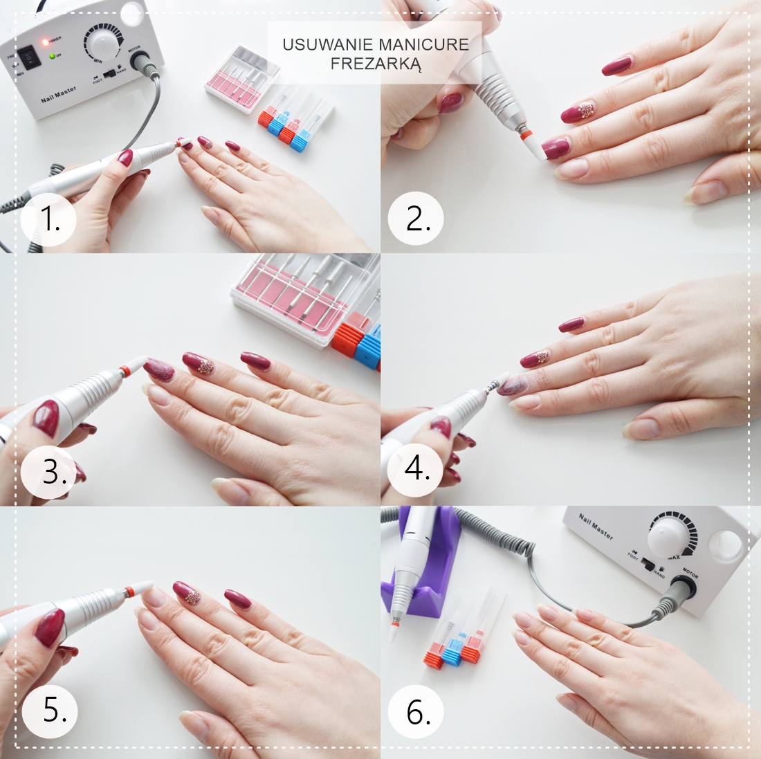 Jak usunąć manicure hybrydowy frezarką?